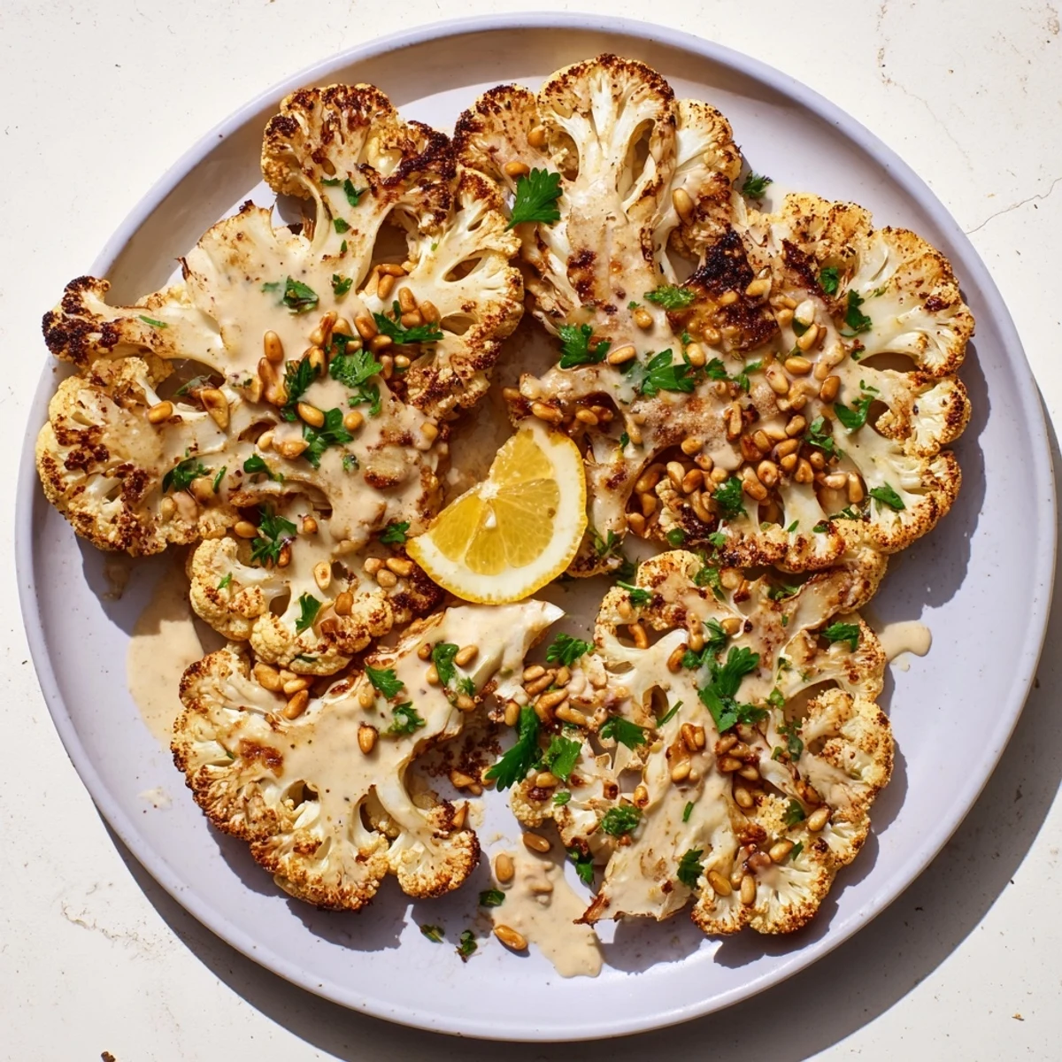 Roasted Cauliflower Tahini Drizzle