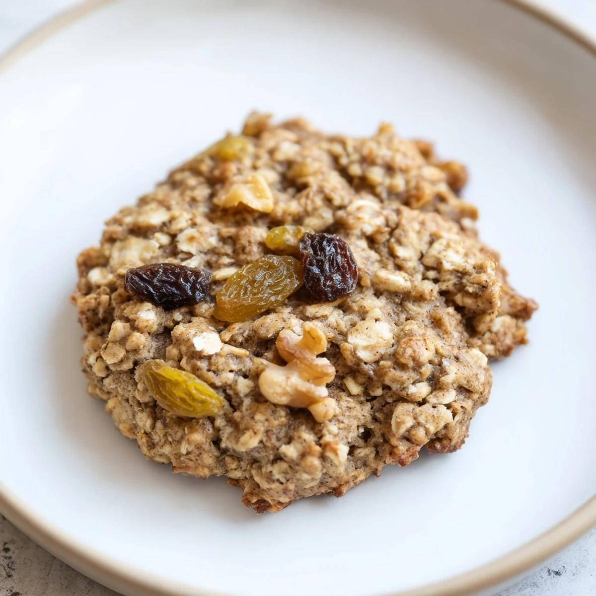Soft-baked oatmeal raisin breakfast cookies, golden brown, perfect for a quick and delicious morning snack.