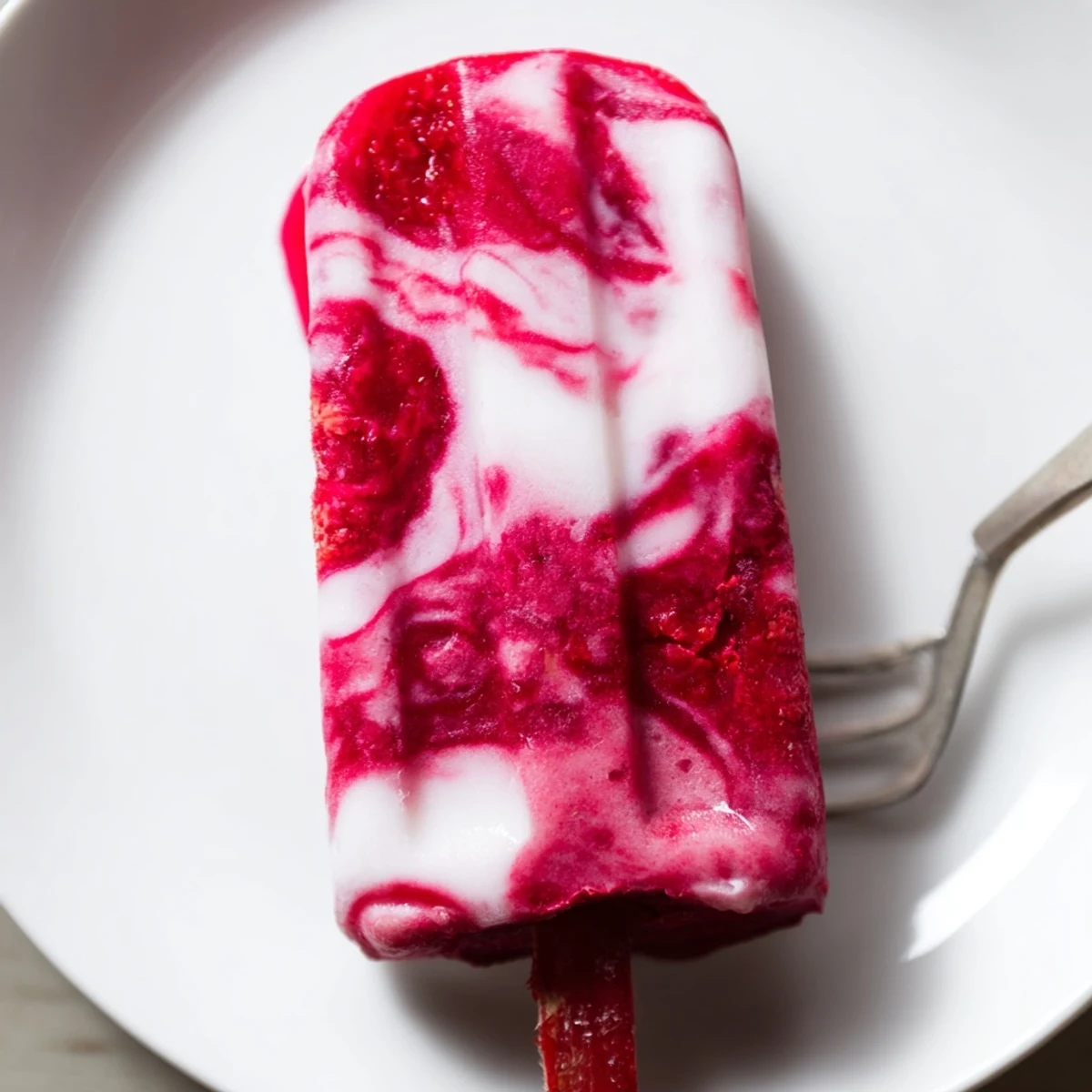 Homemade raspberry coconut ice pops, a delicious, fruity frozen treat perfect for a hot afternoon.