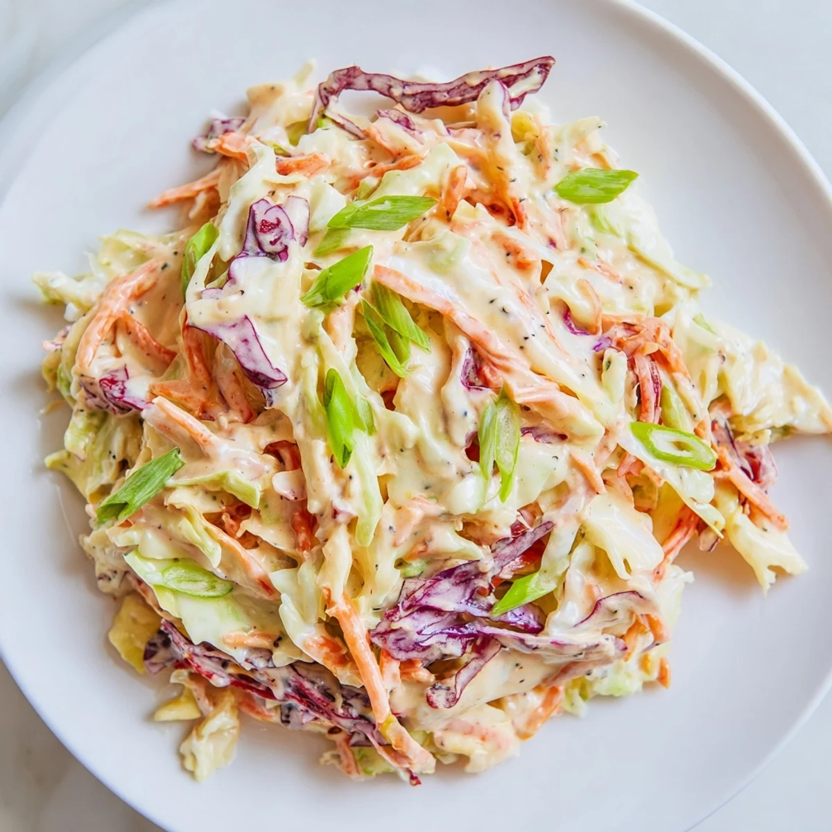 Quick Coleslaw Salad with creamy dressing, vibrant and colorful, a perfect side dish for any occasion.