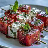 Watermelon Feta Mint Skewers
