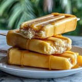 Refreshing summer treat: vegan mango coconut popsicles with sweet, luscious coconut goodness.
