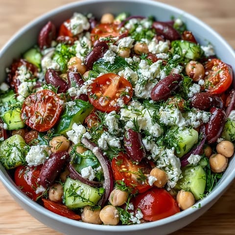 Greek Bean Salad Lemon Marinated