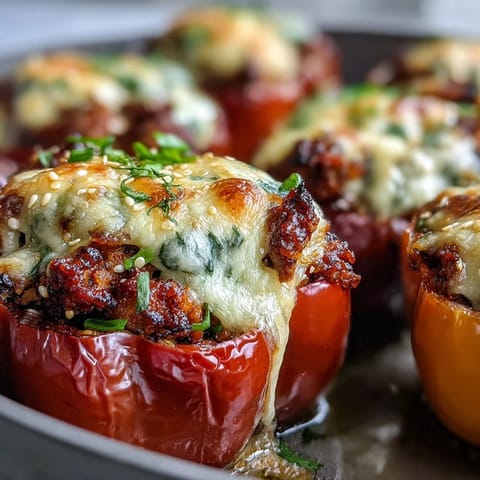 Twelve sweet mini peppers filled with Korean-style turkey and gooey melted mozzarella, baked until golden and bubbling.