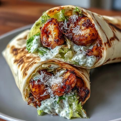 Grilled Shrimp Caesar Wraps