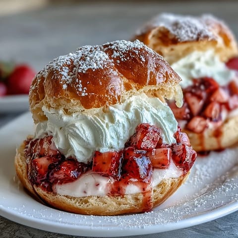 Valentine Strawberry Cream Puffs