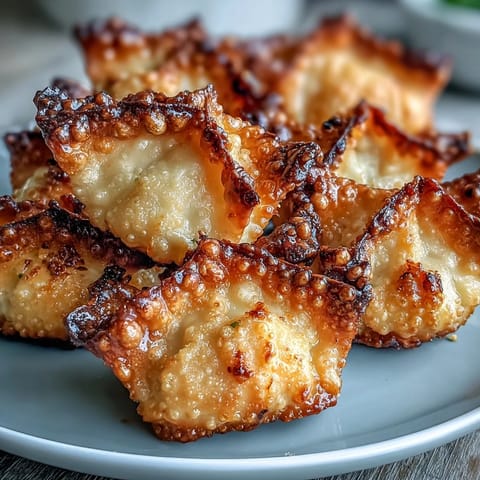 Air fryer crispy dumplings filled with savory pork and cabbage, golden and crunchy, served with tangy soy ginger dipping sauce.  