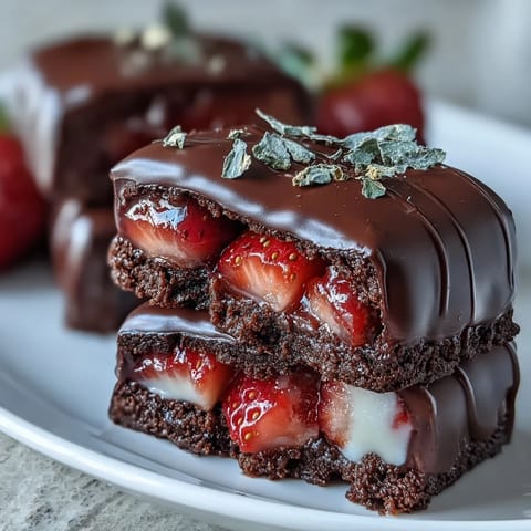 Viral Dubai Chocolate Strawberry Bark with glossy dark and white chocolate, fresh strawberries, and rose petals.  