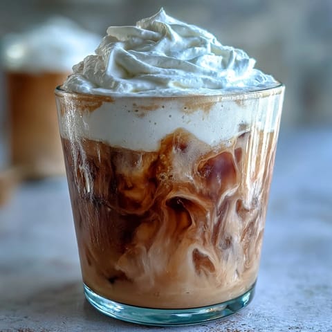 Creamy Cold Brew Coffee with Vanilla Sweet Cream, a velvety indulgence.