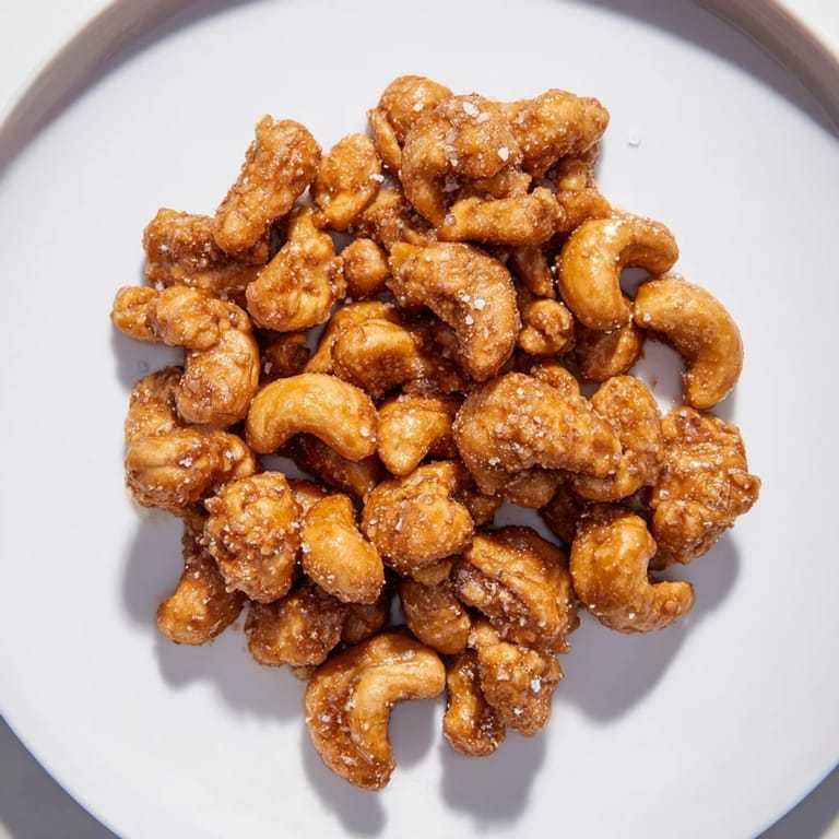 Irresistible sweet and savory flavor of freshly made honey toasted cashews ready to share.