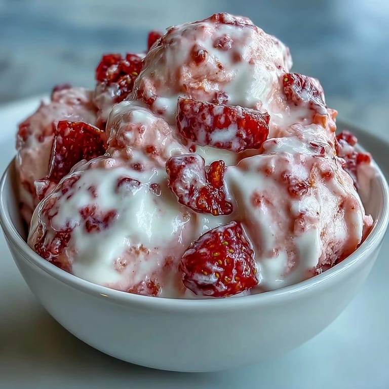 Homemade Strawberry & Banana Yoghurt Clusters served on a plate, offering a refreshing, crunchy frozen treat.