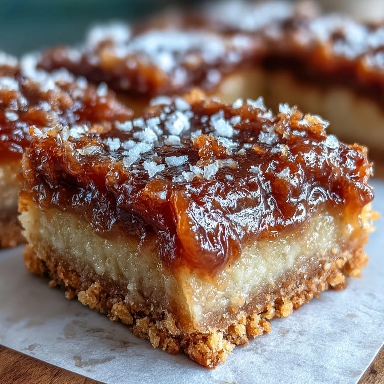 Close up view of Earl Grey Tea, Guava, and Lemon Bars revealing a thick layer of pink guava paste inside.