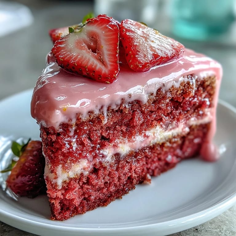 Moist and tender strawberry lemon cake layers with pink strawberry frosting, perfect for Galentine's Day celebrations and friendship gatherings.