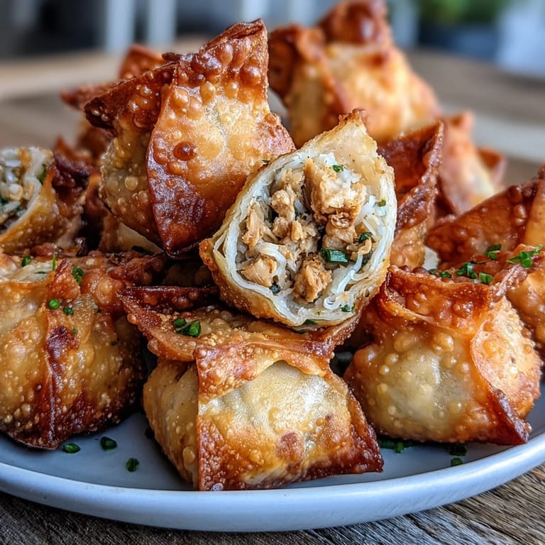 Delicious chicken and veggie dumpling bites wrapped in rice paper, offering a crispy texture and Asian-inspired flavors.