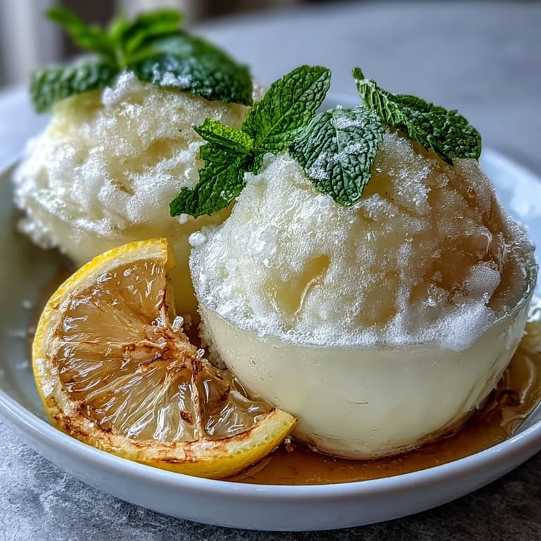 Creamy lemon sorbet topped with chilled limoncello and fizzy lemon water, perfect for summer parties.  