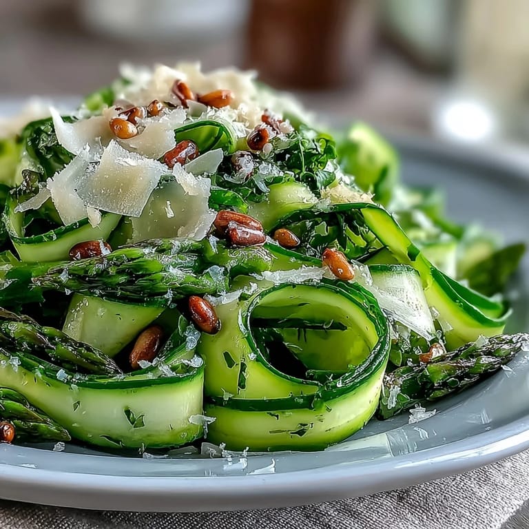 Crisp shaved asparagus with lemon and Parmesan, a refreshing vegetarian salad with golden Parmesan curls and fresh lemon zest.