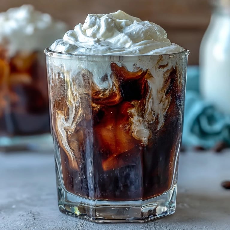 U.S. style cold brew coffee, beautifully layered with homemade sweet vanilla cream.