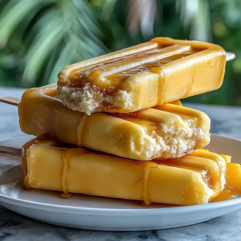 Refreshing summer treat: vegan mango coconut popsicles with sweet, luscious coconut goodness.